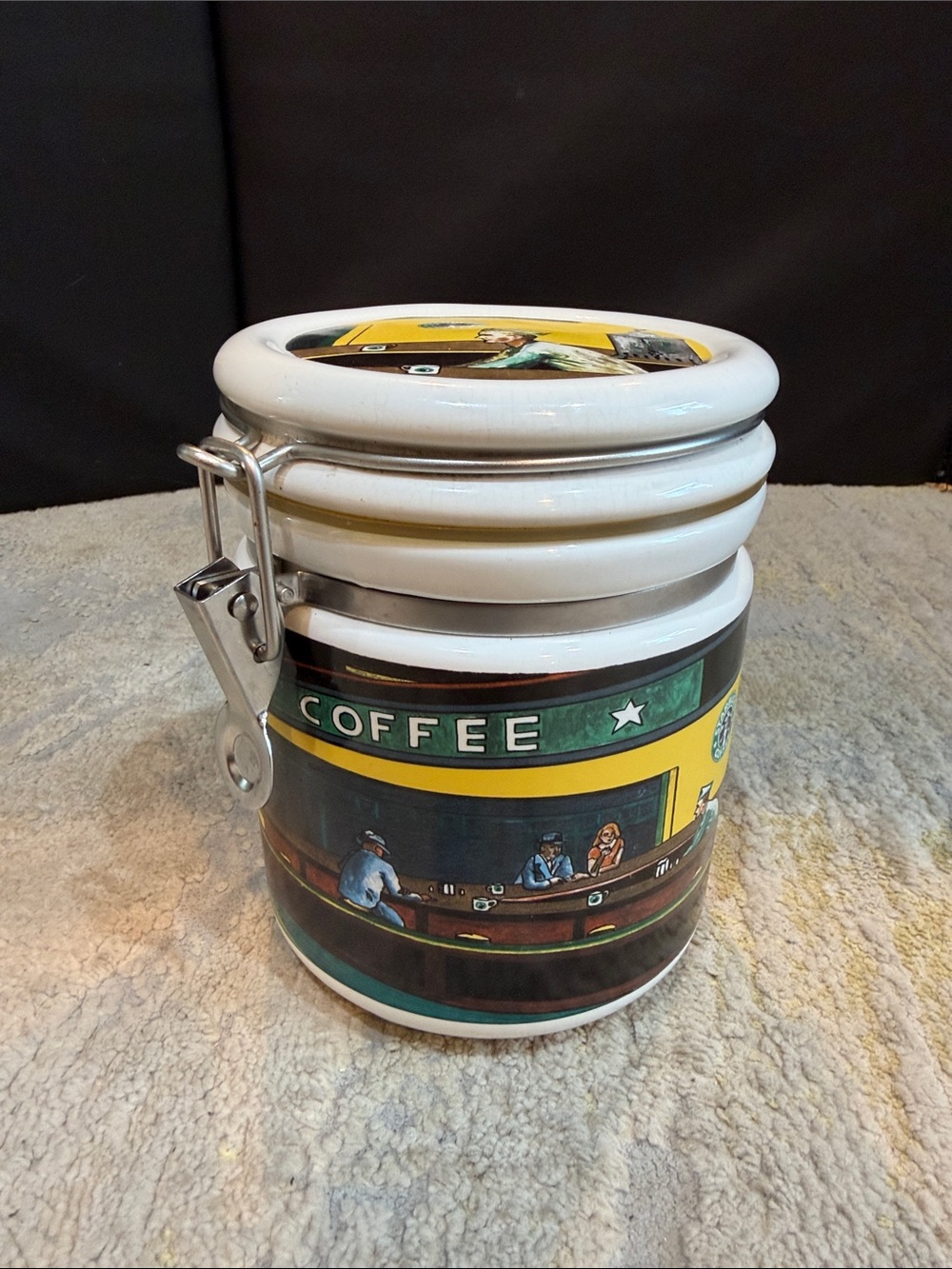 RARE STARBUCKS LARGE COFFEE SHOP CANISTER BY CHALEUR